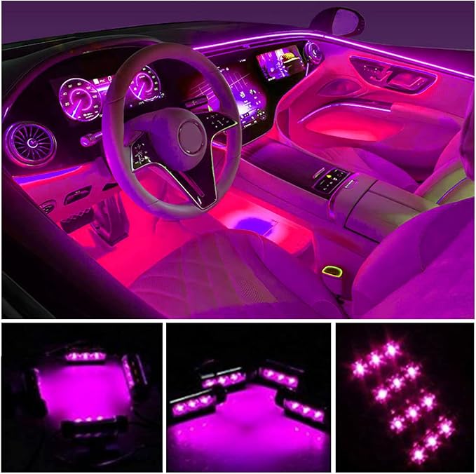 Car LED Strip Light, EJ's SUPER CAR 4pcs 36 LED Car Interior Lights Under Dash by EJsSUPERCAR