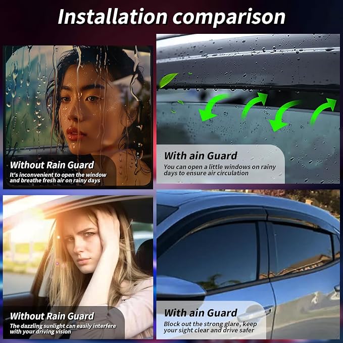 Rain Guards Side Window Visor Vent Outside Mount - Image 6