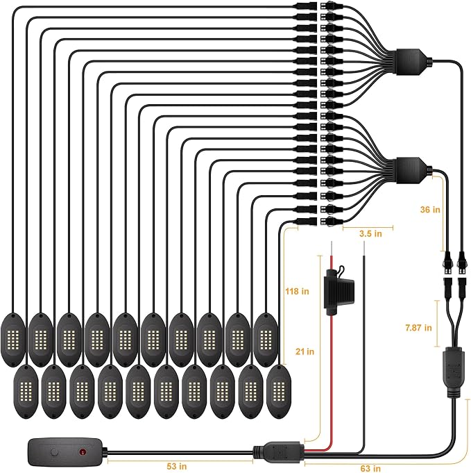 Honalia Pure White Rock Lights for Trucks 20 Pods, 6000K White LED Rock Lights - Image 6