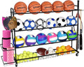 Basketball Rack, Shooting Training Rolling Ball Stand, Garage Organizer by ELKCIP