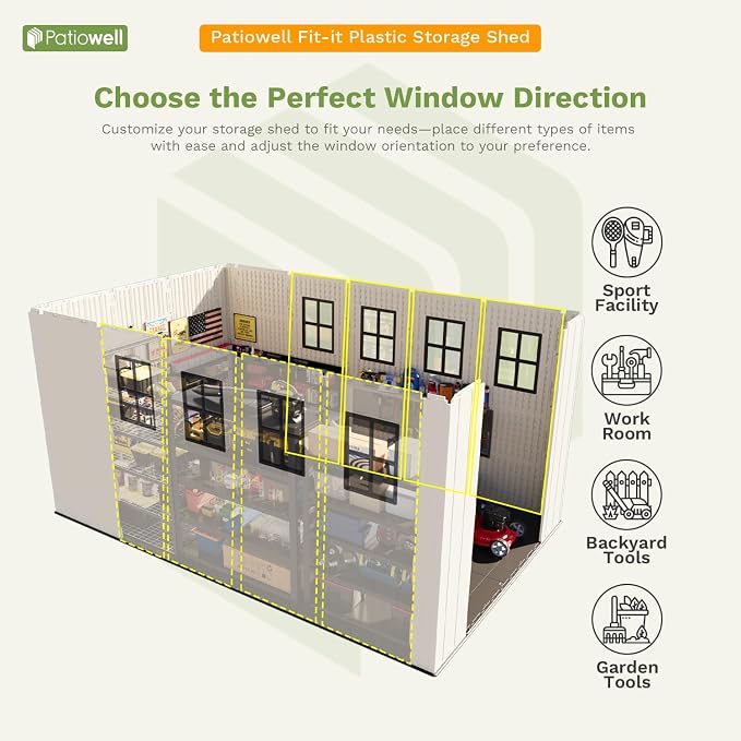 Patiowell 8 x 12 FT Resin Outdoor Storage Shed - Image 8