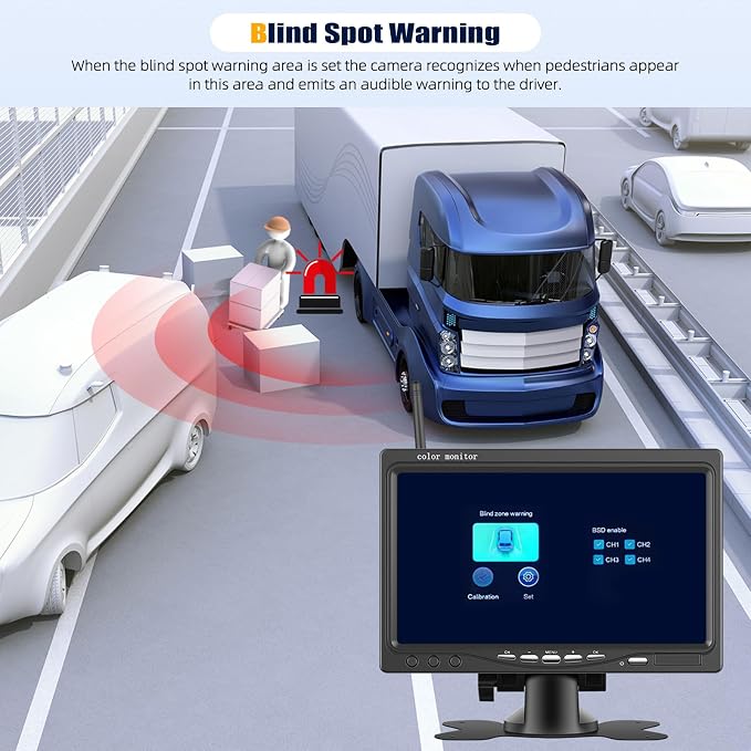 Wireless Vehicle Backup Camera System, 7 Inch Reverse Camera Monitor - Image 3