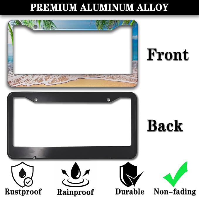 License Plate Frame Multicolor License Plate Holder Palm Trees - Image 3