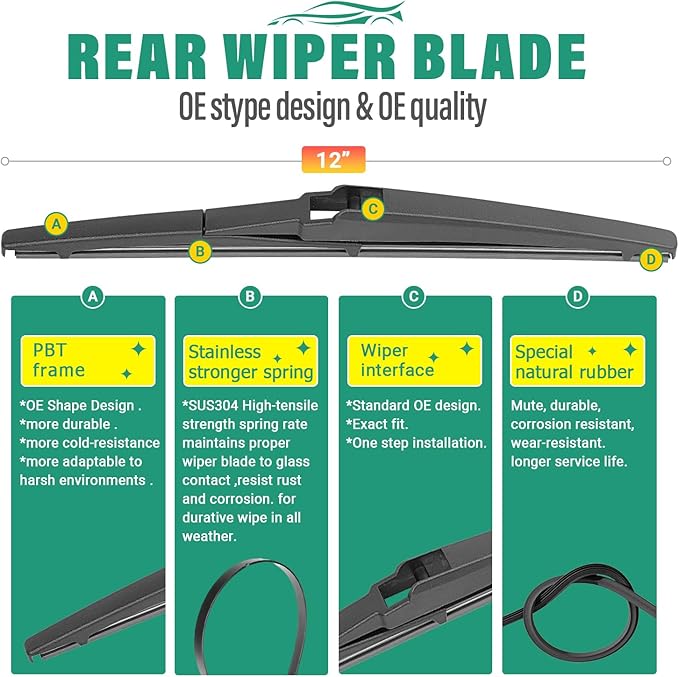 22" 21" 12" Windshield Wiper Blades Replacement - Image 4