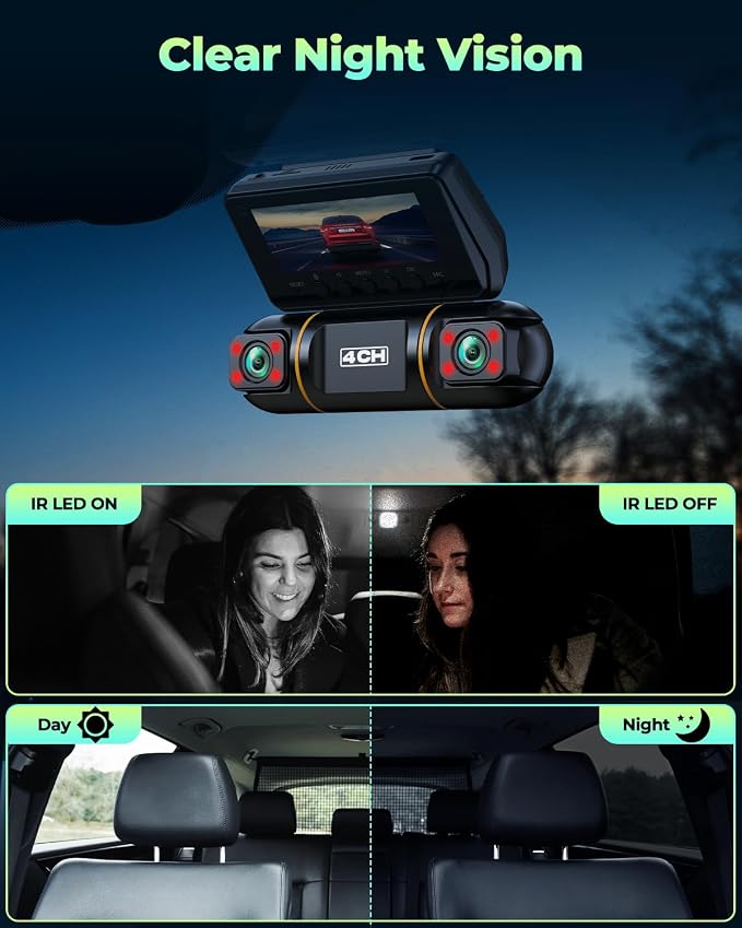 LAMTTO Dash Cam Front and Rear Inside - Image 4