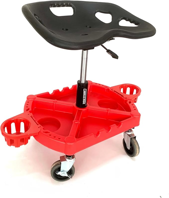 Car Detailing Stool Chair, Seat Height Adjustable Rolling Creeper, - Image 3