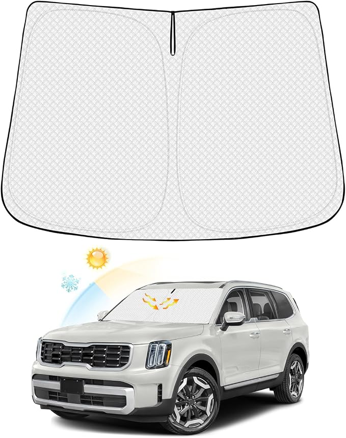 Windshield Sun Shade for 2020-2025 2026 Kia Telluride Accessories Thicken by Canvcle