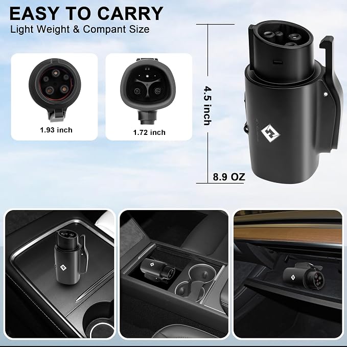Tesla to J1772 Adapter, 80A 250V Max, Portable and Outdoor EV Adapter, - Image 6