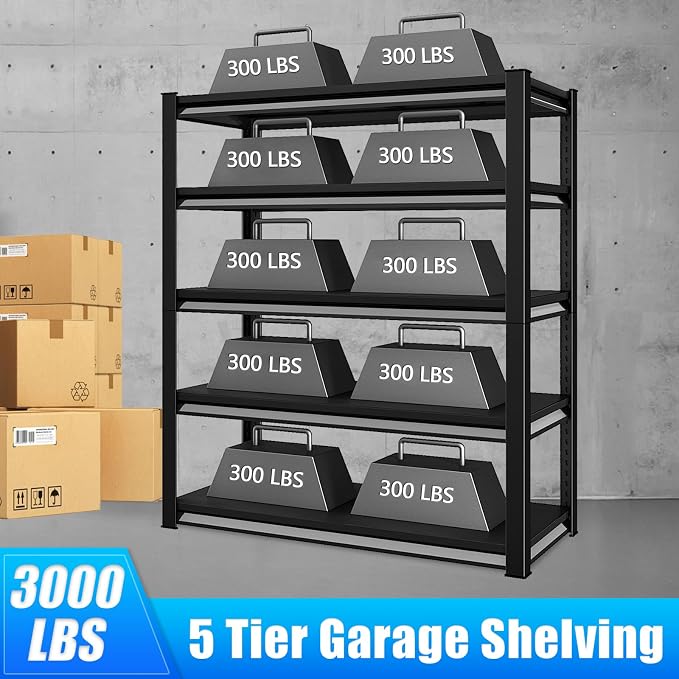 48" W Garage Shelving Heavy Duty，3000LBS Loads Adjustable Garage Storage Shelves - Image 4