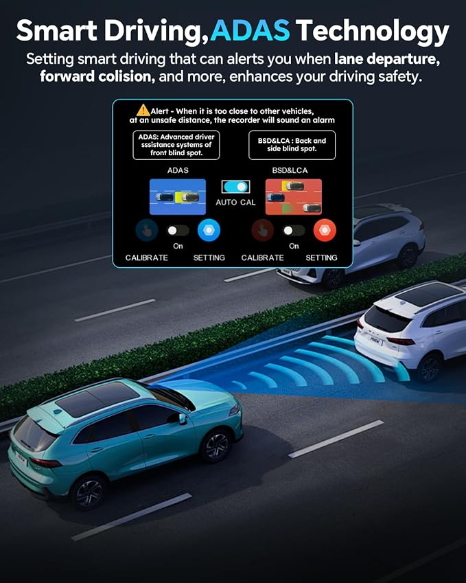 Dash Cam Front and Rear 4K+1080P, Dash Camera - Image 4