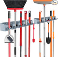 nacena Broom Holder Wall Mount, 2 Packs grey Wall Hanging Garden Tool & Utility by NACENA