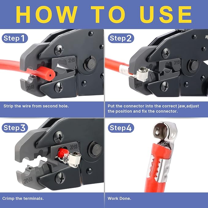 Haisstronica Crimping Tool for Spark Plug Ignition Wire, 8.5mm Ratchet Wire - Image 3