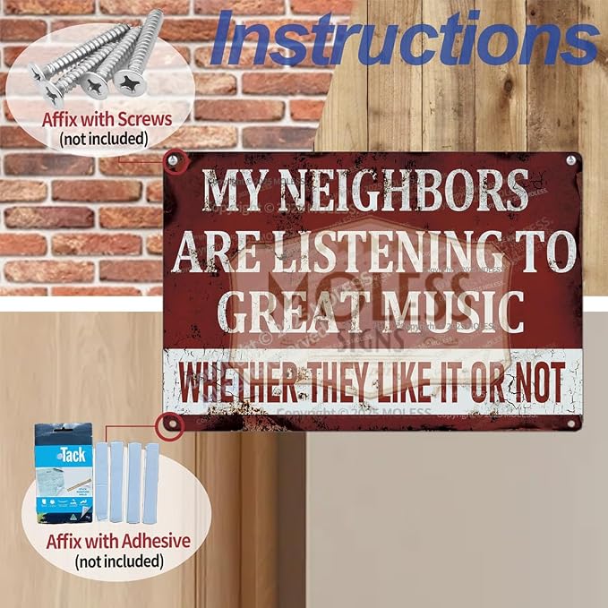 'My Neighbors Are Listening to Great Music' Funny Man Cave Decor - Image 4