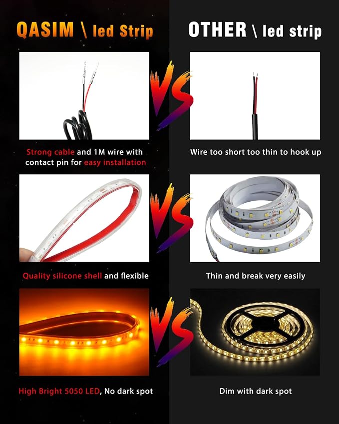 Qasim Car Led Strip Lights for Golf Cart Underglow Motorcycles Marine Boat - Image 4