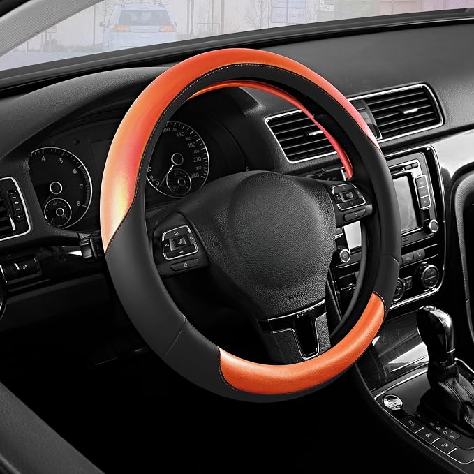 Road Comforts Steering Wheel Cover – Breathable Leather Steering Wheel Cover by RoadComforts