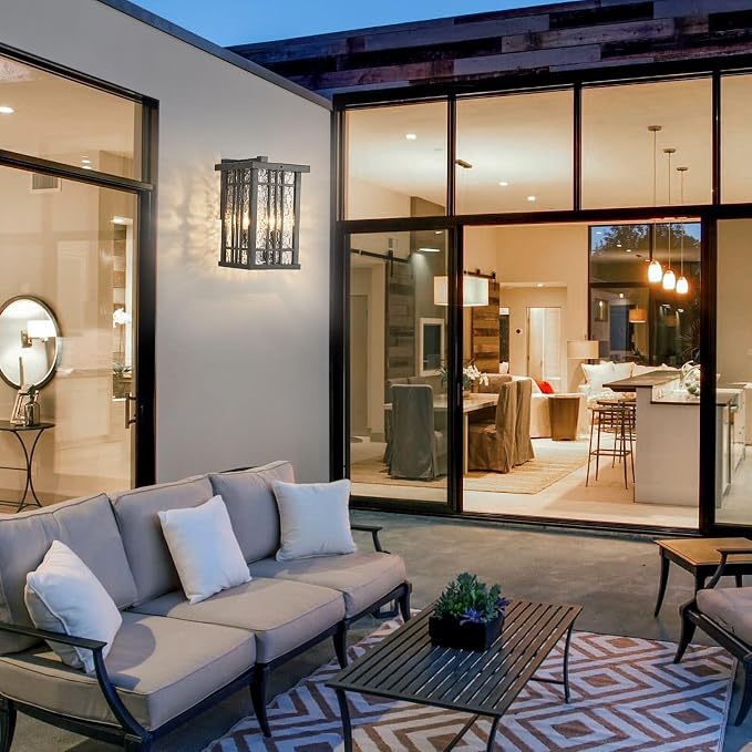 2-Light Outdoor Wall Light E26 Base Metal Frame - Image 8