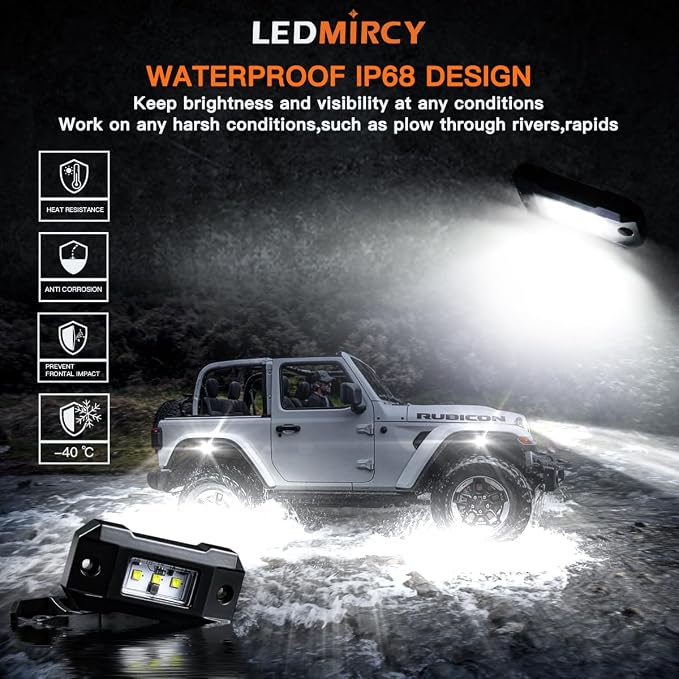 R4 Pure White LED Rock Lights Kit - Image 3