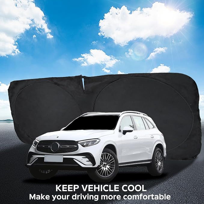 INSAUTO for GLC Windshield Sunshade Foldable Sun Shade Custom-fit for Mercedes - Image 4