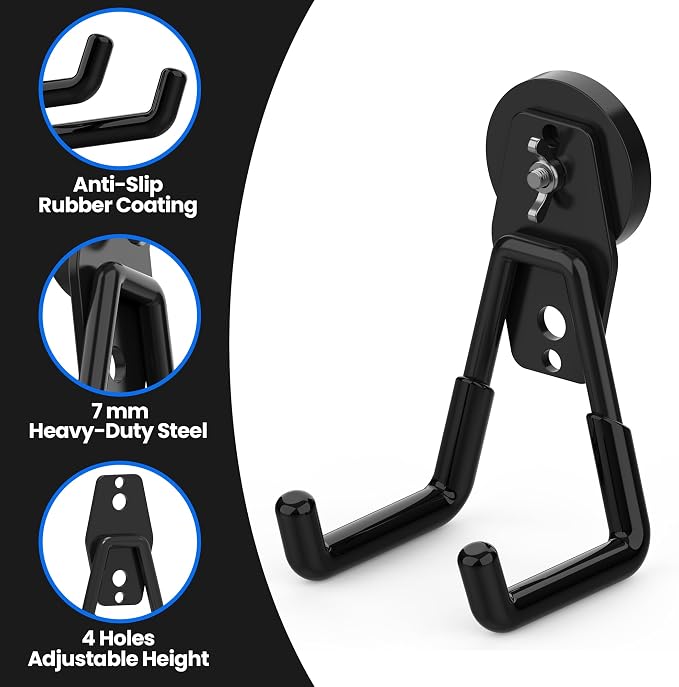 4 Pack Large Magnetic Hooks Heavy Duty Extra Strong Magnetic Garage Hooks Big - Image 4