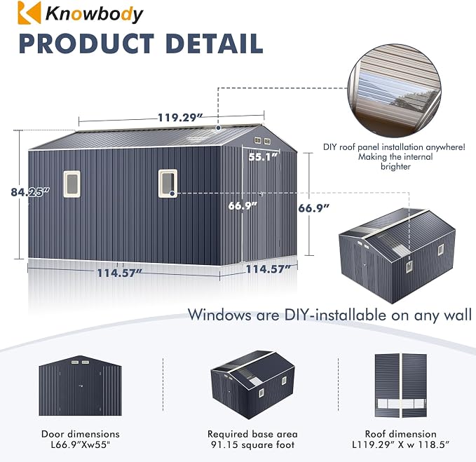 Metal Shed 10x10x7 FT, Enhance Your Space - Image 5