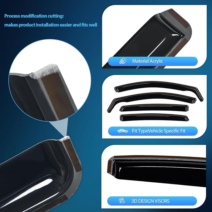 Nilight in-Channel Window Visors - Image 2