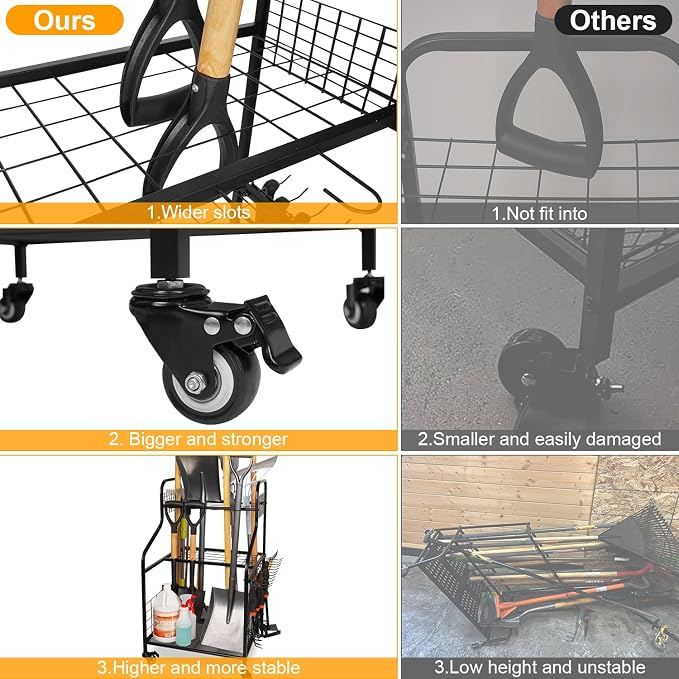 FZK Garden Tool Organizer, Heavy Duty Steel Yard Tool Organizer - Image 5