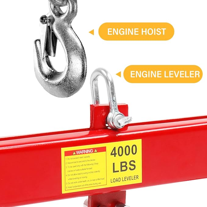 4000lbs 2 Ton Load Lever Engine Hoist Crane Cherry Picker Lift Tool Heavy Duty - Image 7