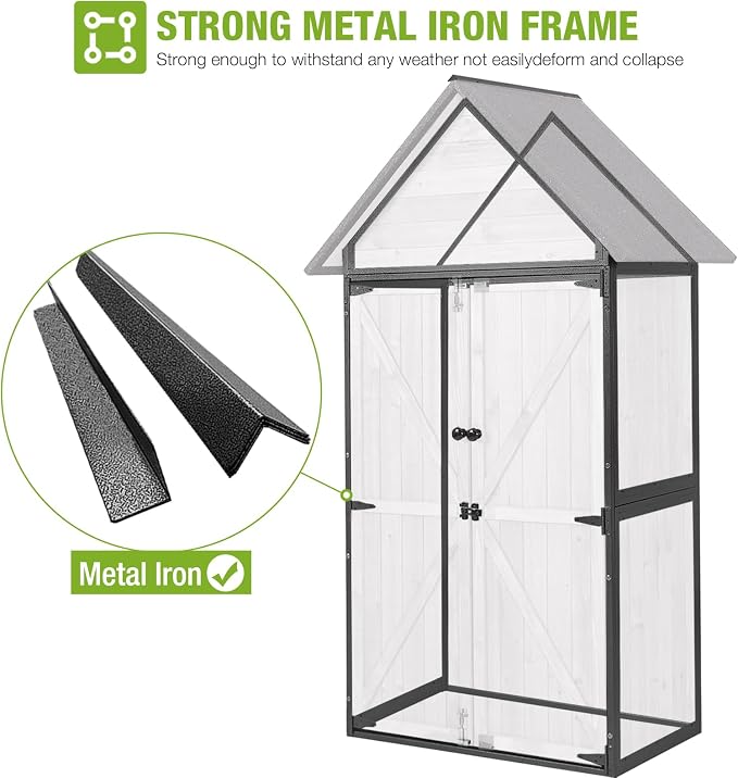 GUTINNEEN Sheds Outdoor Storage Wooden Garden Tool Shed - Image 2