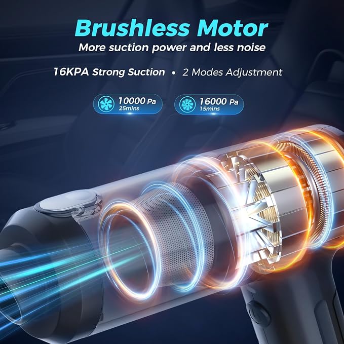 2-in-1 Car Vacuum&Air Duster, 65w/16kpa/30 Mins, High Powerful Dust Cleaner - Image 3