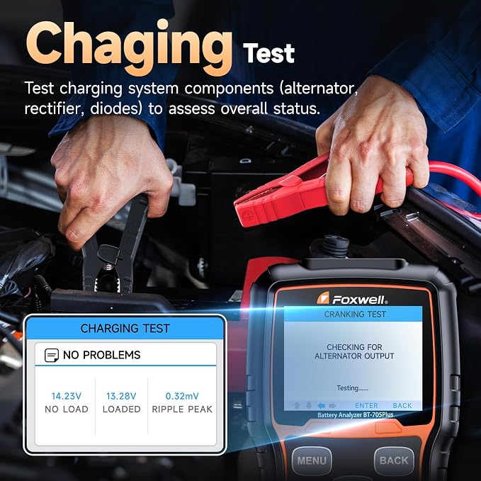 FOXWELL BT705 Plus Car Battery Tester 12V 24V Automotive, 100-2000CCA Battery - Image 5