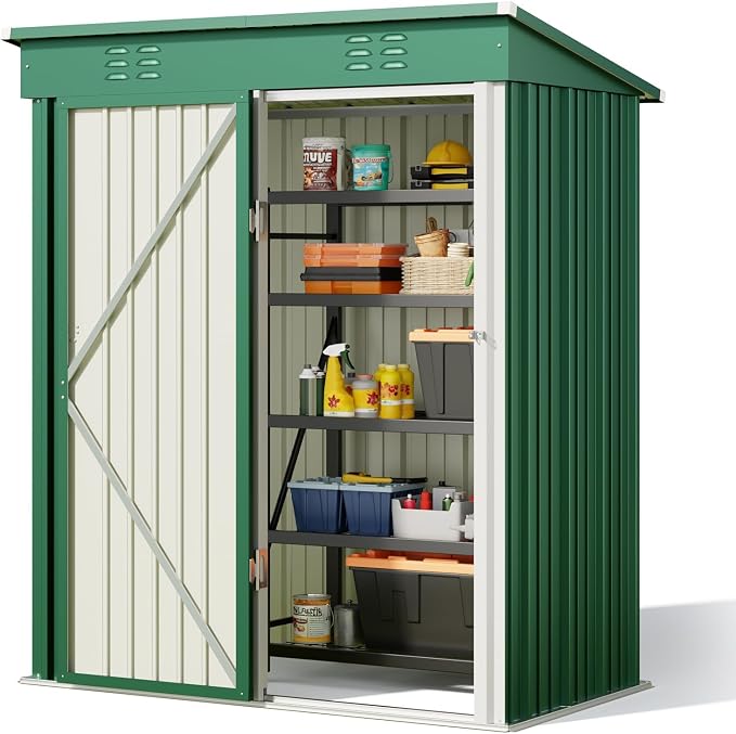 Bealife 5' x 3' Outdoor Storage Shed Clearance, Metal Outdoor Storage Cabinet - Image 9
