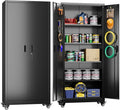 Garage Storage Cabinet with with Pegboard and Wheels, Tool Storage, Home Office by SUXXANFurniture