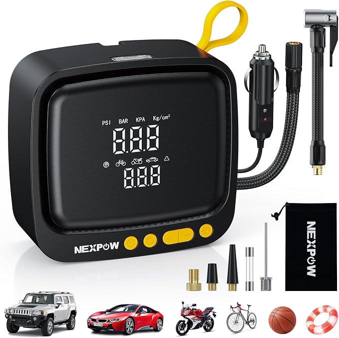 Tire Inflator Portable Air Compressor, NEXPOW 150PSI 12V DC Air Pump by NEXPOW