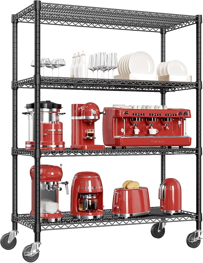 IZEUK Garage Shelving Wide Storage Shelves 4 Tier Metal Shelves Heavy Duty by Unknown