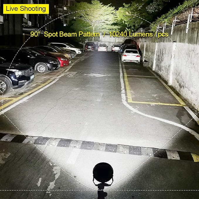 EXZEIT 9 Inch LED Round Driving Lights, 128W 20480 Lumens Offroad Fog Lights - Image 2