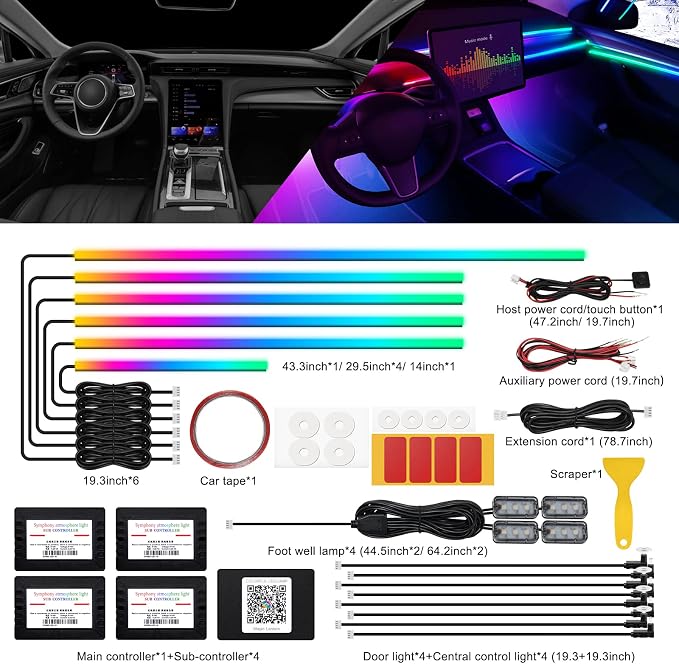Dreamcolor Acrylic Interior Car LED Strip Light - Image 3