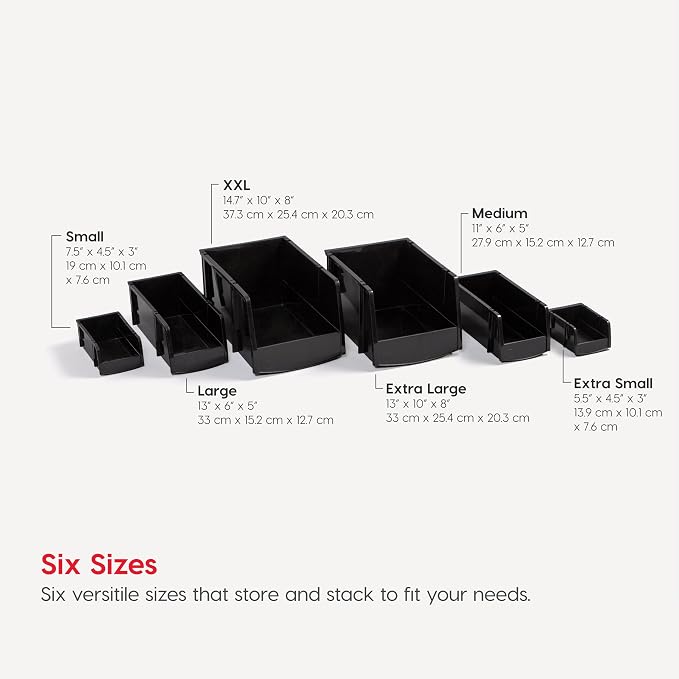 IRIS USA Stackable Bins, Plastic Hanging Open Front Shelf Bin Storage Organizer - Image 3