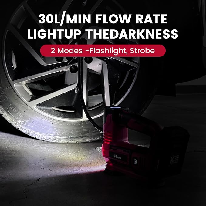 Tire Inflator Portable Air Compressor, 20V Cordless Car Tire Pump - Image 5