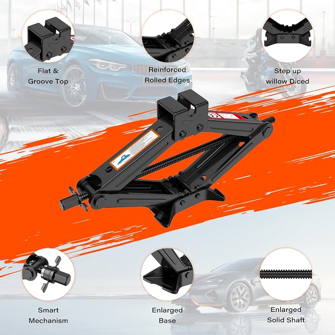 Scissor Jack for Car, 2 Ton Car Jack Kit for Sedan, Universal Tire Changing Kit - Image 6