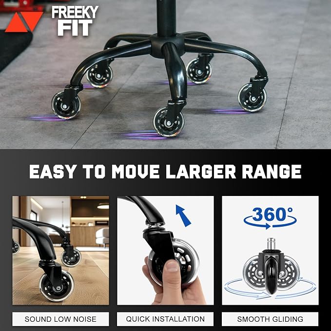 Rolling Stool with Wheels, Garage Shop Stool with Backrest, Roller Seat with - Image 8