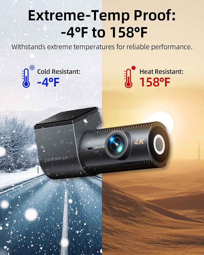 4K Dash Cam Front and Rear, 64GB SD Card, 1.5” IPS Display Car Camera, 5Ghz - Image 9