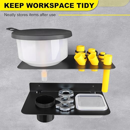 Coolant Funnel Kit Holder Storage Rack Includes 2 Plastic Removable Drip Cups - Image 2