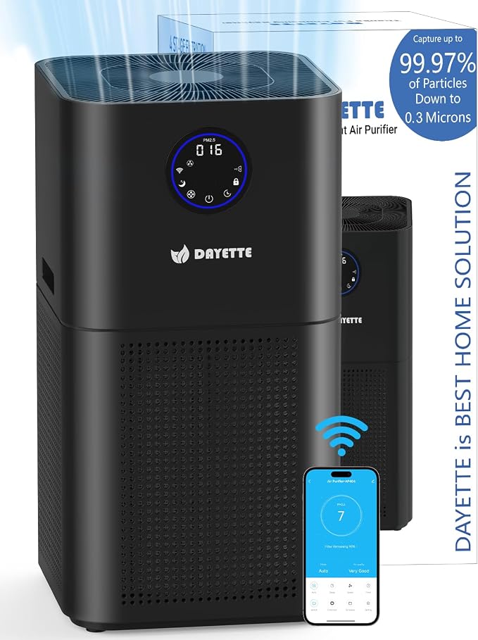 4000ft² Air Purifiers for Home Large Room, Smart WIFI Air Purifiers APP & Alexa by Dayette