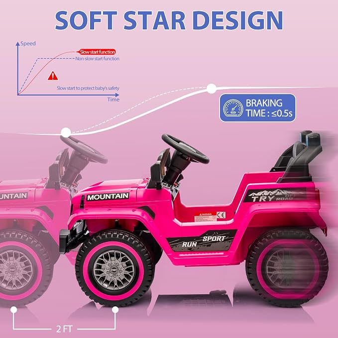 Hetoy Kids Ride On Truck Car, 12V Battery Powered Electric Car w/Parent Remote - Image 4
