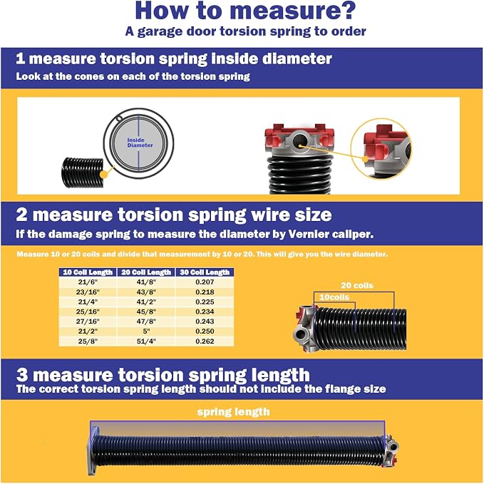 2" Garage Door Spring Pair, Garage Door Spring Replacement, Torsion Springs - Image 6