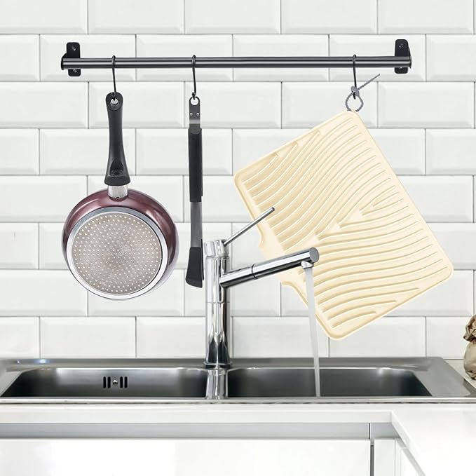 Silicone Dish Drying Mat for Kitchen Counter, Dish Drying Pad, Non-Slip Drain - Image 3