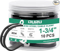 10pcs 1-3/4 Inch Stainless Steel & Rubber Coated Cushioned Insulated Cable by OURU