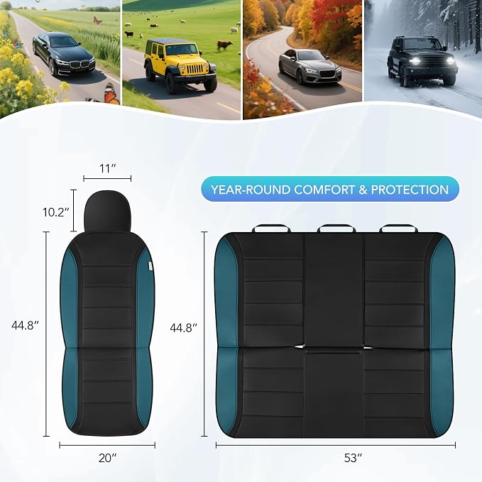Road Comforts Leather Seat Covers, Breathable Car Seat Covers Full Set - Image 7
