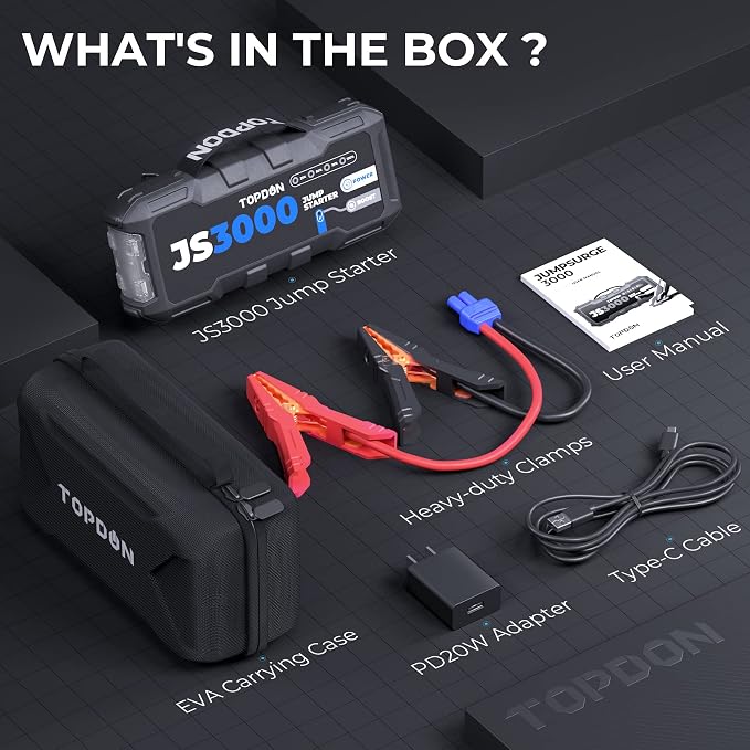 JS3000 12V 3000A Battery Booster Jump Starter Pack - Image 8