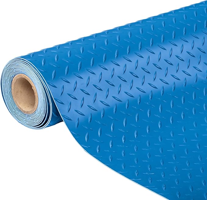 TUFFIOM 7.5 x 20 FT Garage Floor Mat, Thickened Diamond Plate PVC Garage Mats by TUFFIOM